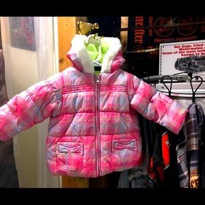 Baby Girls pink puffer coat 18m